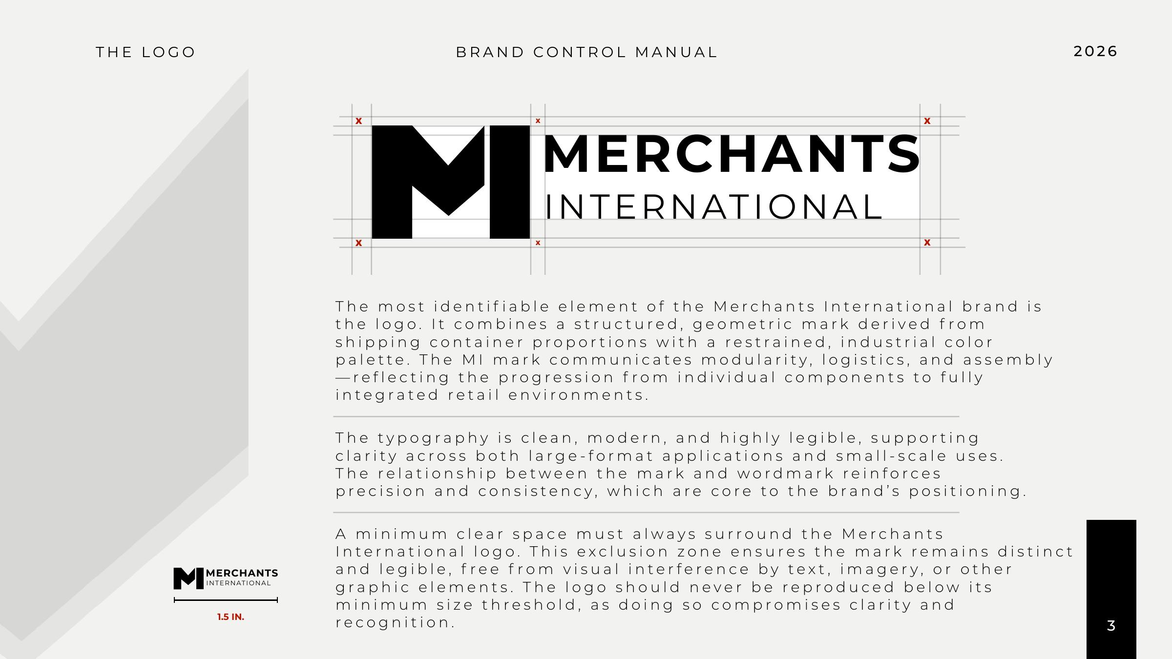 Merchants International logo construction and clear-space guidelines
